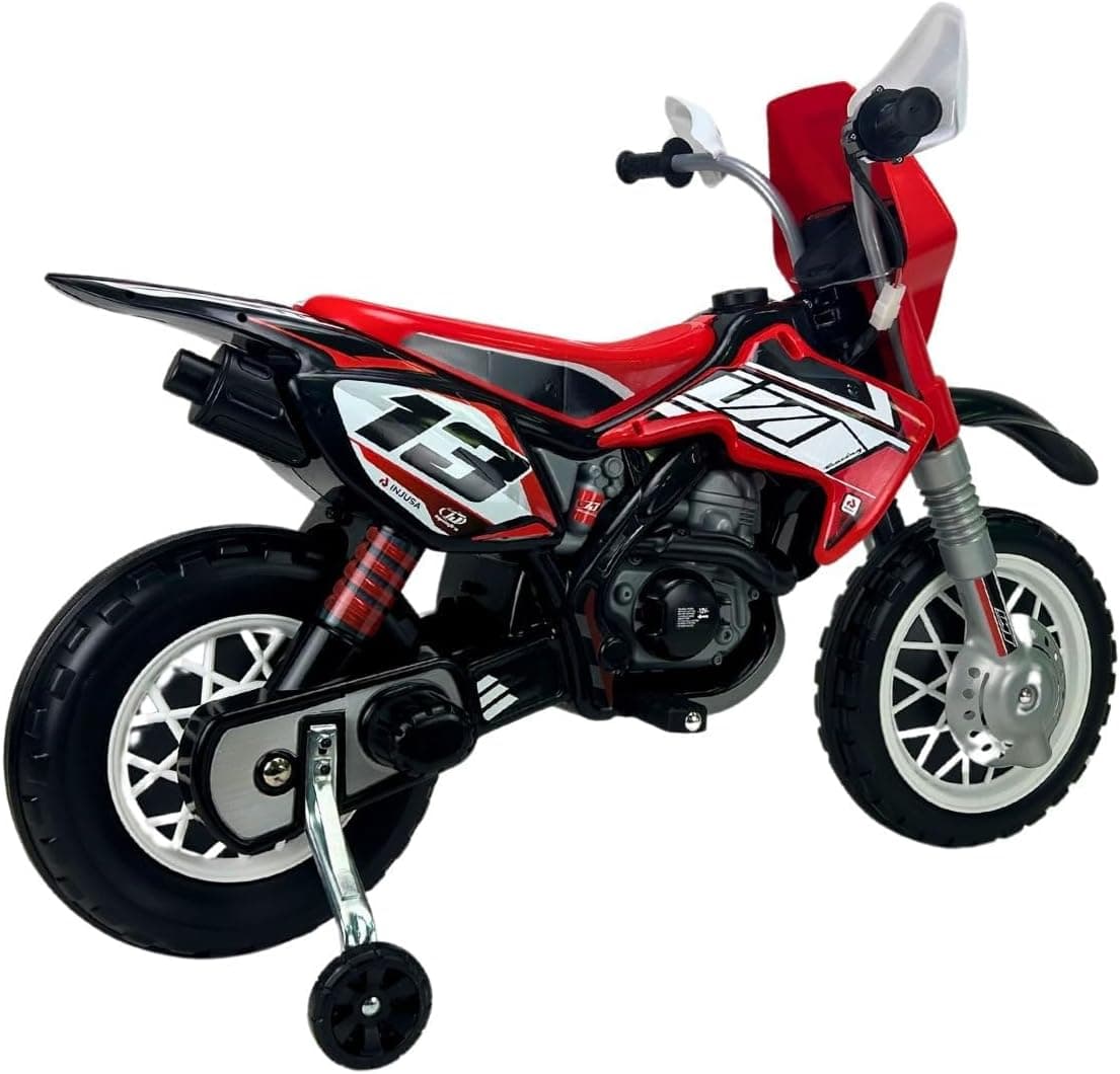 Moto de motocrós (vermella), vista 2